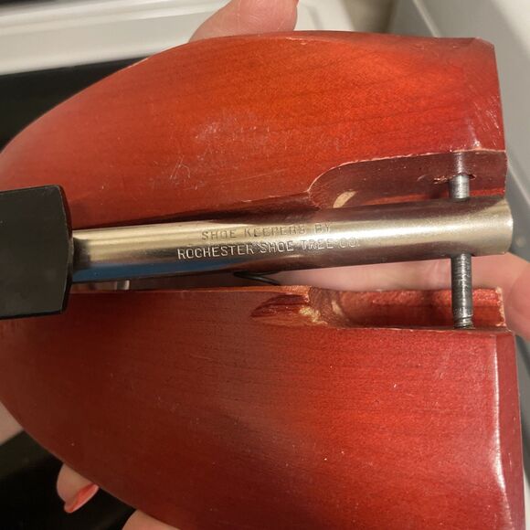 Vintage King Size Wood Shoe Trees Size Pair Insert Stretcher Form Rochester Shoe - Picture 4 of 4